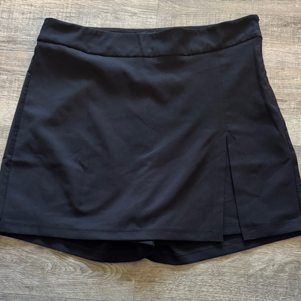 Womens Black Skort with Front Slit